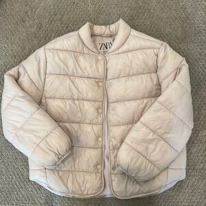 Zara girls’ pink puffer jacket, size 9-10
